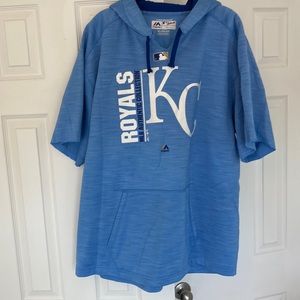 Majestic Kansas City Royals Cut off Hoodie - MLB Authentic